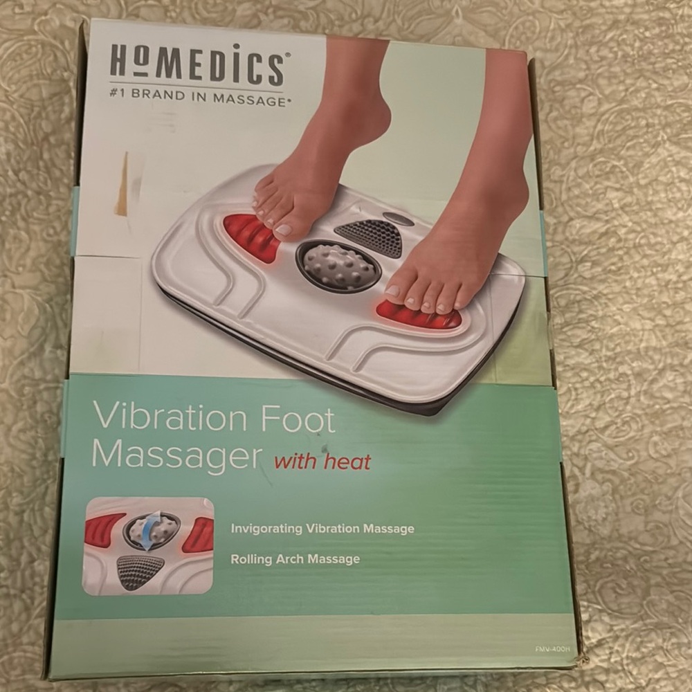 Homedics Red and Gray Vibration Foot Massager with Heat